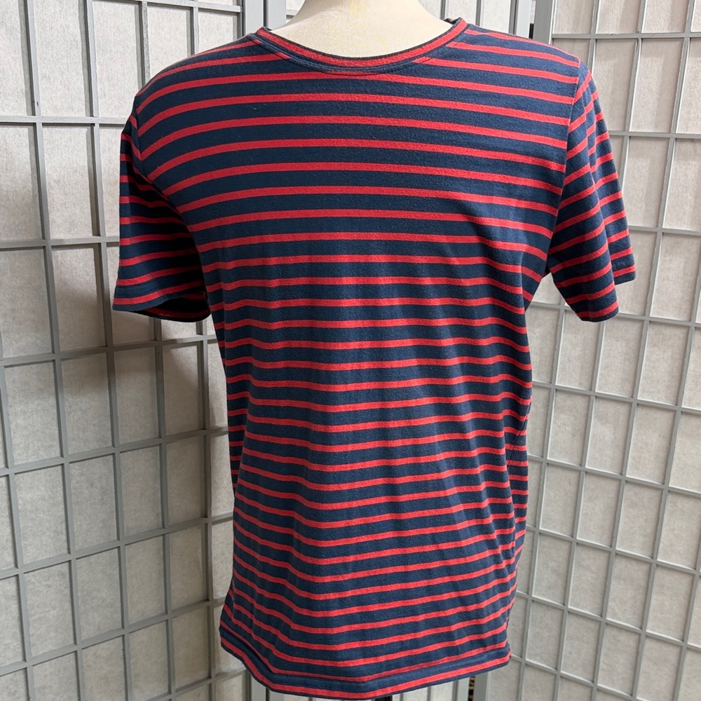 Tristan Navy and Red Striped Short Sleeve Crewneck Tee